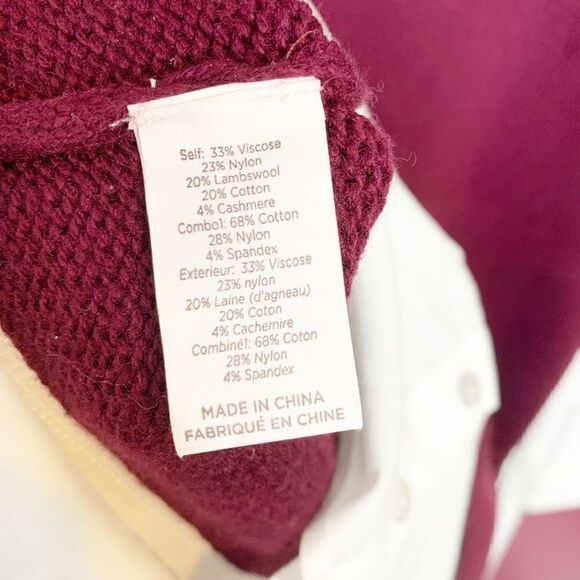Cinq à Sept Santina Dress Burgundy Red Shirt Sleeves/Hem Sweater Dress Womens XS - Picture 10 of 14